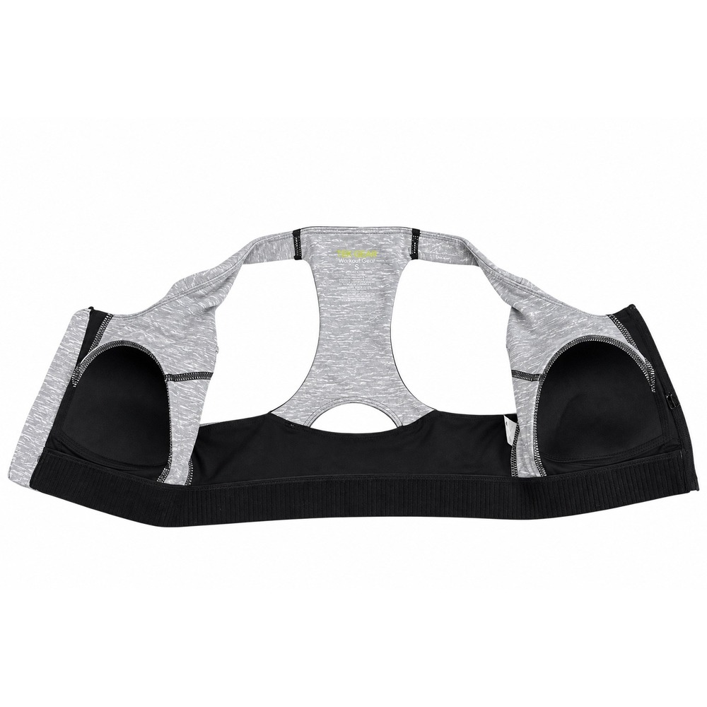 Tek Gear Womens Ultrastretch Medium Support Front Zip Sports Bra Gray Small - Picture 5 of 6